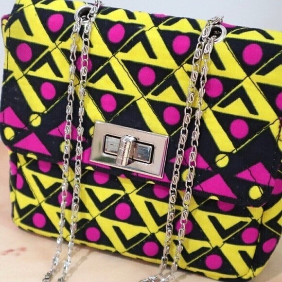 Minimalist Mini‎ Bag Purse Clutch Yellow and Fuschia - Picture 5 of 6